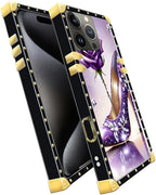 Compatible with iPhone 16 Pro Max Case, High Heeled Purple Diamond Rose Luxury - Image 3