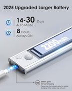 VerRon 10in Under Cabinet Lighting, Upgraded 2200mAh Rechargeable Under Cabinet - Image 3