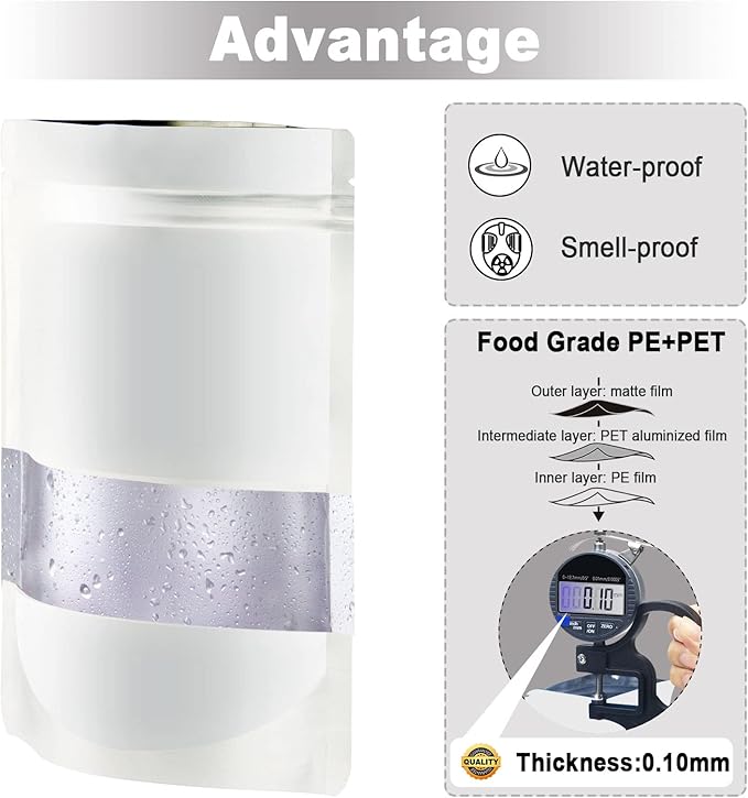 5.9"x8.6" 120pcs Mylar Bags for Food Storage, Smell Proof Bag - Image 5