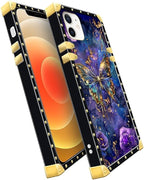 Compatible with iPhone 11 Case, Glistening Golden Butterfly Vibrant Purple Blue - Image 3