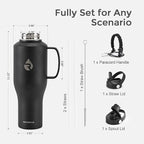 RAYMYLO Insulated Water Bottle 40oz, Stainless Steel Water Bottle - Image 7