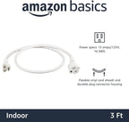 Amazon Basics Extension Cord, 3 Ft, 3-Prong Outlet Extender, Indoor Use - Image 2