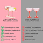 Khen Shatterproof Acrylic Flower Wavy Art Deco Martini, Champagne & Cocktail - Image 6