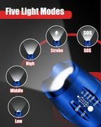 Victoper LED Flashlight 2 Pack Blue, Bright High Lumens Tactical Flashlights - Image 4