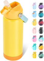Fijinhom 18oz Insulated Stainless Steel Water Bottle, Wide Mouth Double Wall by Fijinhom