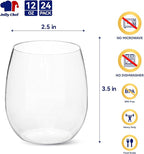 JOLLY CHEF 24 Pack 12 Oz Disposable Plastic Wine Glasses, Shatterproof - Image 2