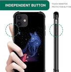 for iPhone 11 Case, Galaxy Fox Wolf Pattern Graphic Design Girl Boy Soft - Image 4
