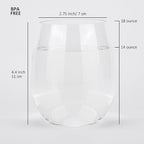 KOXIN-KARLU Classic 18-ounce Acrylic Stemless Wine Glasses, Unbreakable Mixed - Image 2