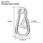 Carabiner, Heavy Duty Galvanized Steel Spring Snap Hook Carabiner Clips - Image 8