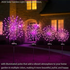 2 Pack 250LED Solar Garden Lights Outdoor, Dual Lighting Modes Firework Lights - Image 2