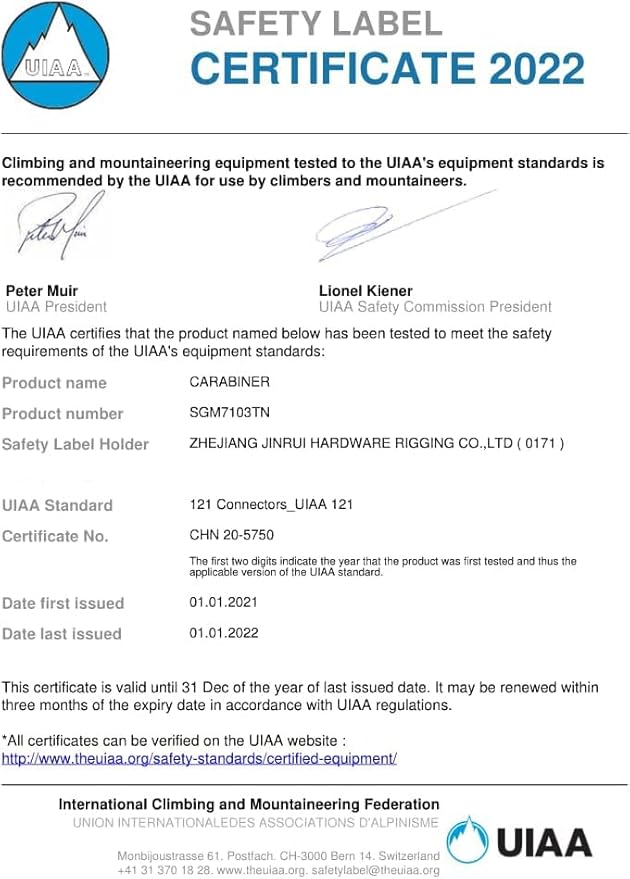 Auto Locking Carabiner Heavy Duty Carabiner 25kN UIAA Certified Climbing - Image 5