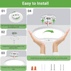 zemty 12inch Motion Sensor Ceiling Lights Wired, 24W 2400lm 3CCT/3 Mode/30-120s - Image 6