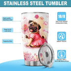 Pug Dog Facts, Dog Mom Gifts, Women Mother Mama Handle Tumblers Best Mothers - Image 7