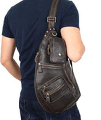 Leather Sling Bag Crossbody Backpack - Image 3