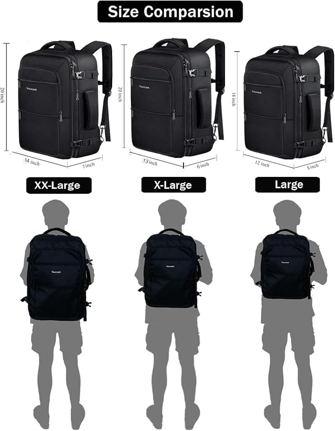 Vancropak Carry On Backpack, 40L Expandable Extra Large Travel Backpack - Image 8