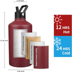 Insulated Water Bottle 128oz, Triple Wall Vacuum Stainless Steel, Leak Proof & - Image 2