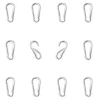 12 Pack 1.57" Heavy Duty Carabiner Clips, M4 Sliver Galvanized Steel Spring by SEUNGCH