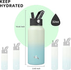 Konokyo 32 oz Insulated Water Bottle Stainless Steel Sport Bottles - Image 5