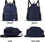 Drawstring Backpack with Mesh Pockets String Gym Bag Sackpack Sandproof Water - Image 6