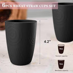 Homienly Wheat Straw Drinkware 12oz Unbreakable Drinking Glasses 6-Piece - Image 2
