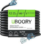 Outdoor Extension Cord Waterproof 100 FT, Flexible 100% Copper 3 Prong by UBOORY