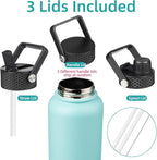 Konokyo 32 oz Insulated Water Bottle Stainless Steel Sport Bottles - Image 3