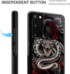 for Samsung Galaxy S20 Case, Entwined Rose Snake Pattern Graphic Design Girl - Image 4
