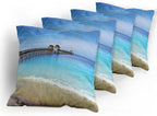 Ambesonne Dock Decorative Throw Pillow Case Pack of 4, Naples Pier Paradise - Image 5