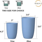 Wheat Straw Cups 6 PCS Good Alternative to Plastic Reusable Cups 12 oz - Image 3