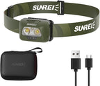 SUNREI Rechargeable Headlamp, 2200mAh Battery, Motion Sensor, Stepless Dimming by SUNREI