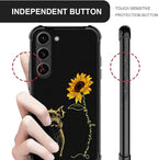 for Samsung Galaxy S23 Plus Case, Pig Sunflower Yellow Sunshine Pattern Graphic - Image 6
