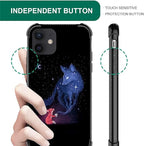 for iPhone 12/12 Pro Case, Galaxy Fox Wolf Pattern Graphic Design Girl Boy Soft - Image 4