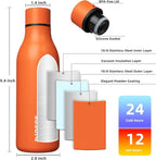 BJPKPK Insulated Water Bottles, 18 oz Stainless Steel Metal Water Bottle - Image 3