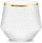 48 Pack Ribbed Stemless Champagne Flutes Gold Rim – 24 9oz Mimosa Glasses & 24 - Image 6