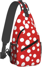 Mushroom Dots Sling Bag For Women Men Fashion Backpack Crossbody Red Mushroom - Image 2