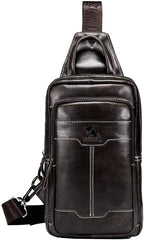 Leather Sling Bag Backpack Daypack Handbag - Image 2