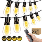 Outdoor Patio String Lights: S14 Shatterproof Bulb Outside Waterproof Light - by Vozuji