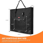 Nicpro Large Size Art Portfolio Case, Artist Portfolio Tote Bag - Image 2
