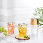 I00000 100PCS Gold Plastic Cups, 10 oz Clear Plastic Cups - Image 7