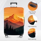 Retro Mountain Landscape Sunset Travel Luggage Cover -Stretchable Airplane - Image 2