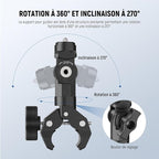 NEEWER Motorcycle Bike Handlebar Clamp Mount, Heavy Duty Clip Holder, 1/4" - Image 3