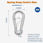 20PCS M5 Heavy Duty Carabiner Clip, 2Inch Snap Hook Quick Link Small Carabiner - Image 2