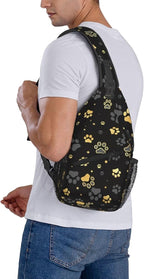 Golden Paw Print Crossbody Sling Bags - Image 7