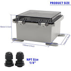 MAKERELE Small Junction Box Plastic Hinged Cover Transparent Lid IP67 Outdoor - Image 2