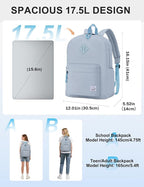 VASCHY Lightweight Backpack for School, Water Resistant Classic Bookbag - Image 2
