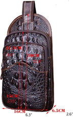 Hebetag Crocodile Genuine Leather Sling Crossbody Bag - Image 9