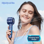 2pcs portable handheld fan personal fan portable neck fan small rechargeable - Image 6