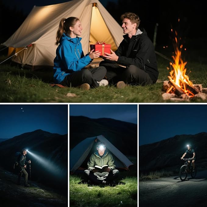 Super Bright Aluminum Headlamp 2Pack, Rechargeable Headlamp High Lumen - Image 7