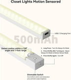 Under Cabinet Lighting 8 Inches Rechargeable Motion Sensor Light Indoor - Image 3