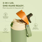 POWCAN 18 oz Metal Sports Water Bottle: 2-in-1 Push-Button Spout & Quick-Flip - Image 2